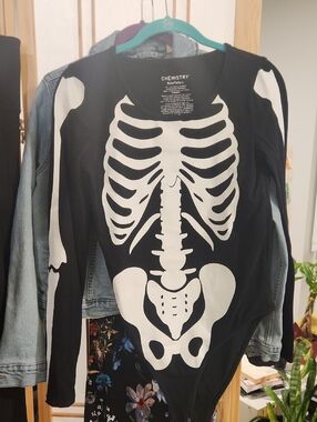 Chemistry Black and White Skeleton Graphic Bodysuit size L